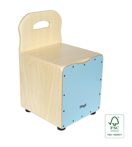 Stagg Children's Cajon, Blue, with Backrest