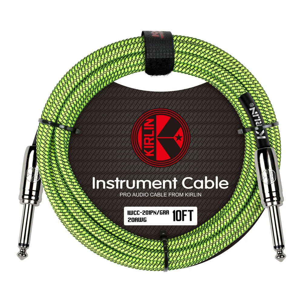 Kirlin IW201-10GR Cable Guitare Jack-Jack Mono 10 M