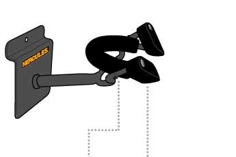 Support mural de face pour violon avec système AGS AutoSwivel, pour mur rainuré L 16mm