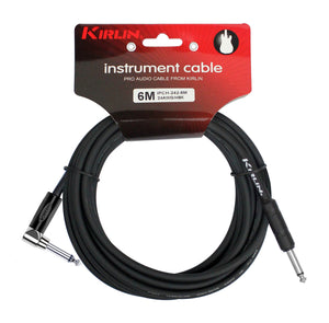 KIRLIN GUITAR CABLE 6M JACK JACK RIGHT ANGLE