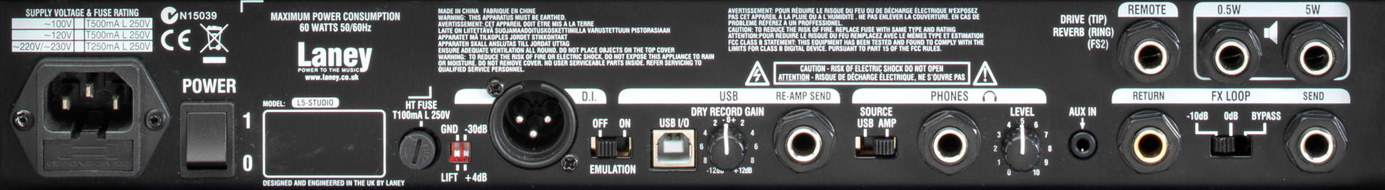 Tête amplifiée à lampes 5W & 0.5W, 2 canaux, réverb, USB, fonction RE-AMP, avec housse, 7.8 kg