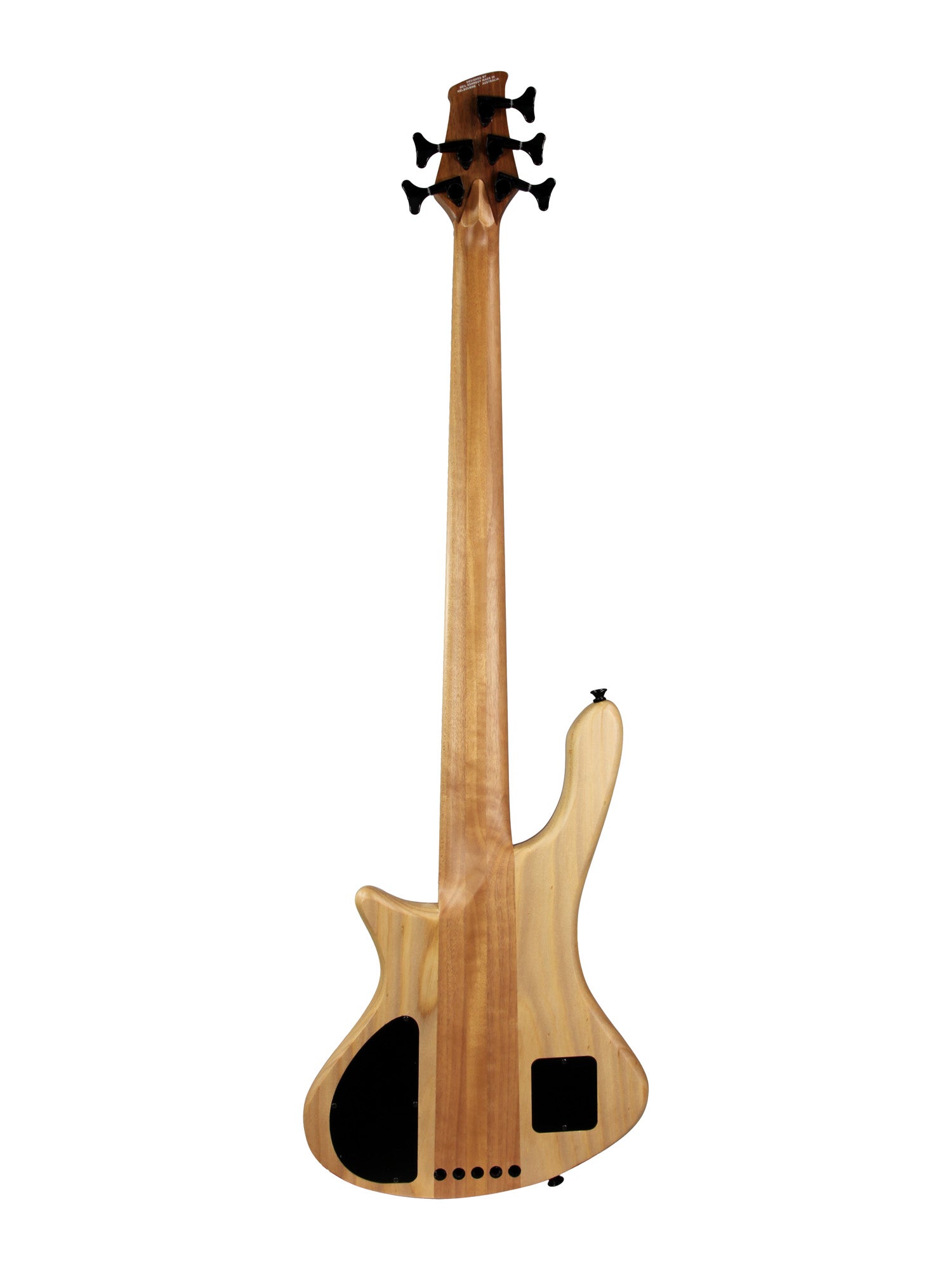 Basse Long Lady 5, diapason 35", fretless, corps bunya, table redwood, micros et électronique Aguilar, housse, naturel