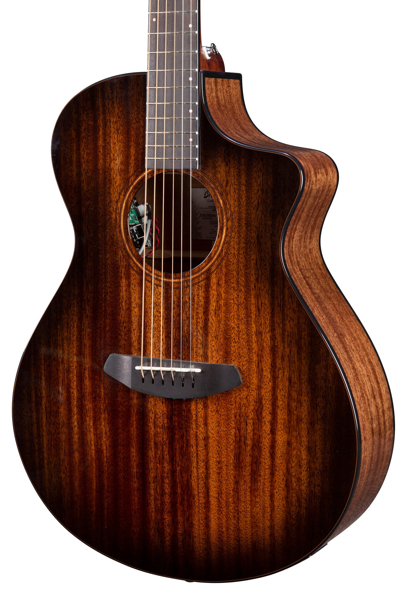 WILDWOOD PRO CONCERT SUEDE CE, pan coupé, table acajou massif, f/e acajou massif, EQ Fishman Flex Plus-T, housse