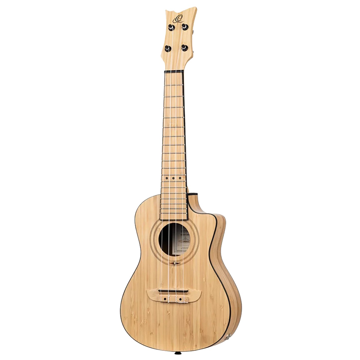 RUNAB-CC, modèle Concert, pan coupé, EQ MagusUke, table bambou massif, f/e bambou massif, manche bambou, housse, naturel satiné