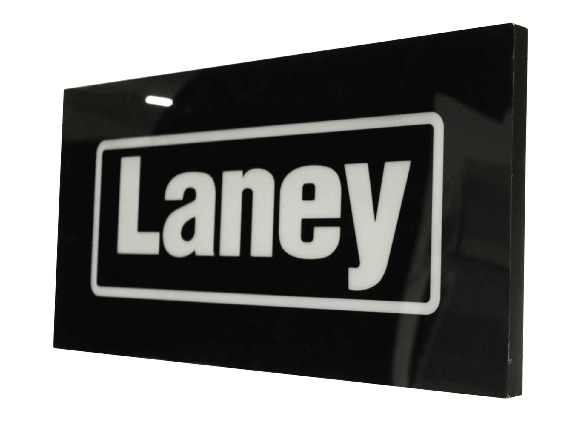 Enseigne lumineuse LANEY, avec alimentation 12V et rallonge alimentation, dimensions: 50 x 26 x 2 cm, noir et blanc