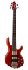 Cort Action 5 Plus electric bass, dark cherry finish.