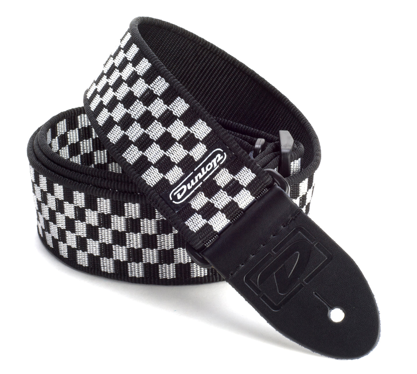 Courroie nylon modèle ECHEQUIER, largeur 5 cm (noir & blanc)