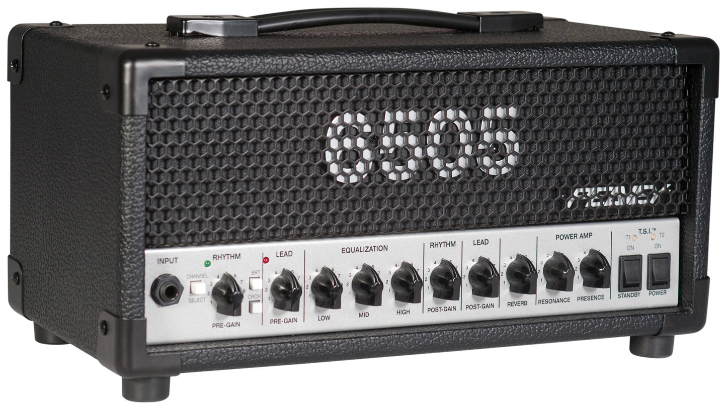 Tête amplifiée à lampes compact 20W, 2 canaux, EQ 3 bandes, Reverb, pédalier inclus, sortie DI, sortie casque, finition noir