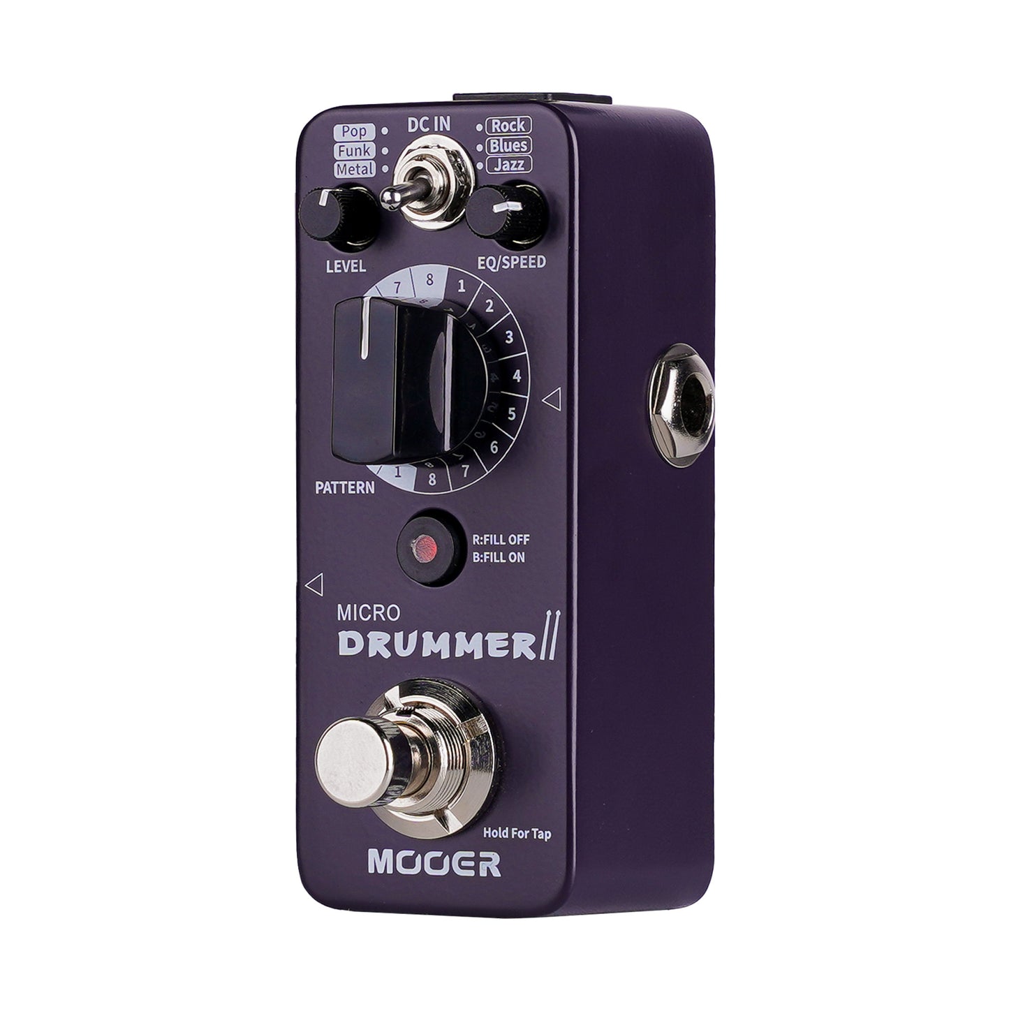 Pédale MICRO DRUMMER II, boite à rythmes numérique, 8 types de patterns dans 6 styles différents, 48 grooves au total, violet
