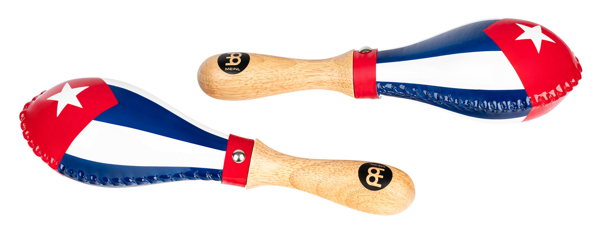 MARACAS MEINL PEAU ANIMALE MODELE STANDARD DRAPEAU CUBAIN
