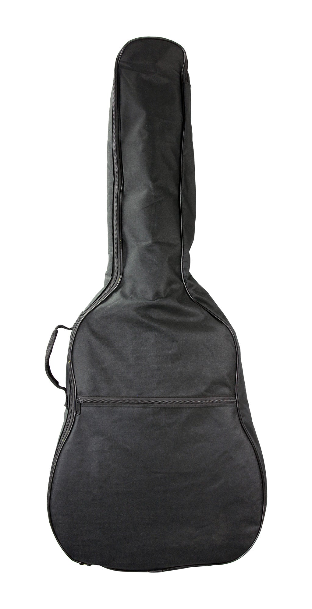 Housse guitare dreadnought, rembourrée 5 mm, poignée, courroies réglables, renfort à la base, poche extérieure, noir