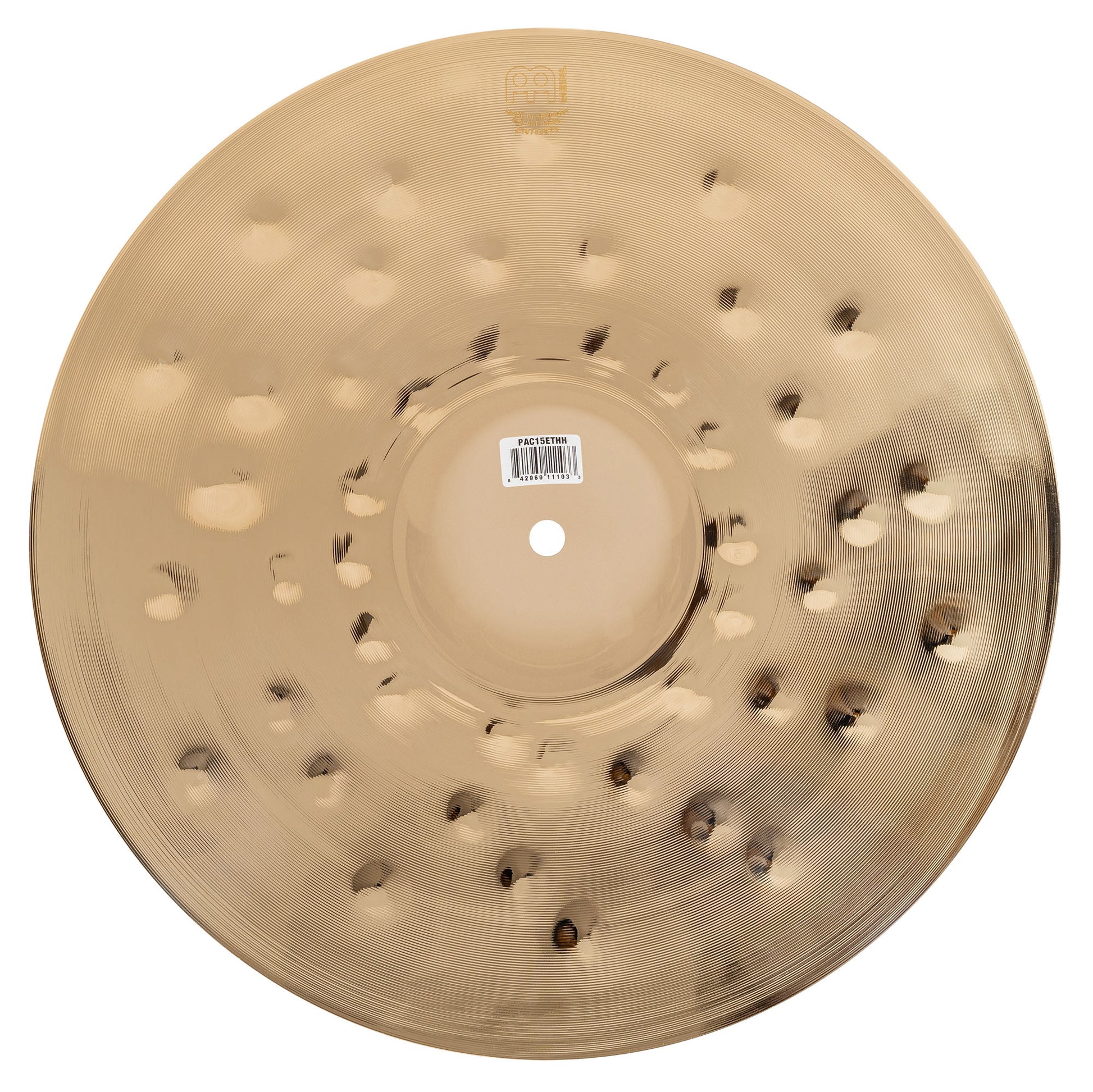 Hithat 15" Extra thin hammered Meinl Pure Alloy Custom fini smoked-bronze, brilliant