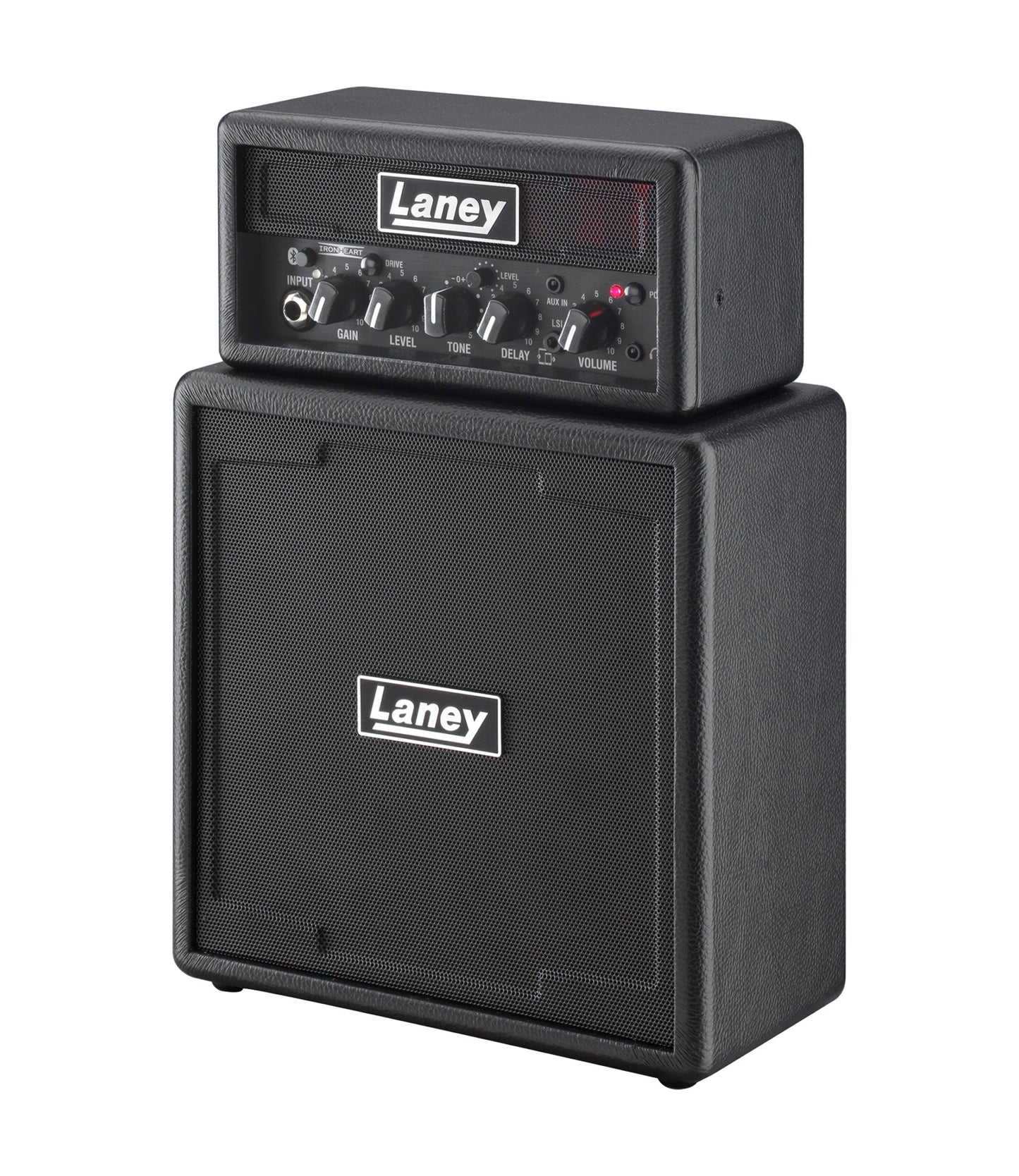 Ampli guitare MINISTACK-B-IRON stéréo 2x 3W, connexion Bluetooth, look Ironheart, 4 x HP 3", 2 canaux, connectique LSI, noir