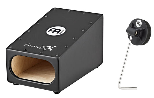 SNAREOX PRE-AMPLIFIE MEINL NOIR + BATTE L, ÉVENT A L'AVANT, BOULEAU, RAIL DE MONTAGE EN ALUMINIUM, SNARE, PIEZO