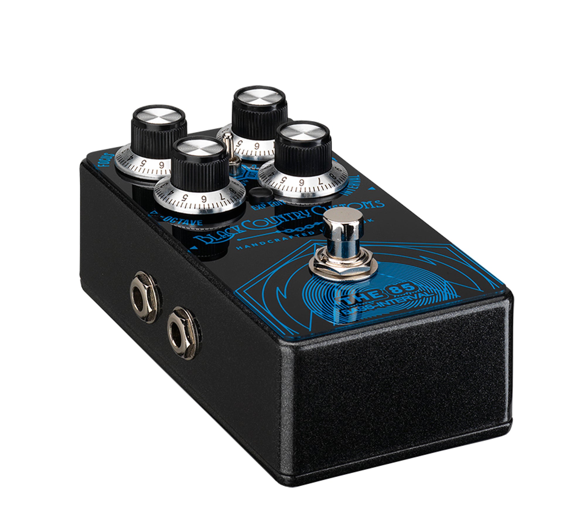 Pédale octaver THE 85, 3 modes d'intervalles sélectionnables (+1 OCTAVE UP/-2 OCTAVEs DOWN/QUINTE PARFAITE UP), noir et bleu