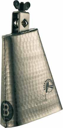 Cloche 6"1/4, acier martelé, avec attache, finition or brossé