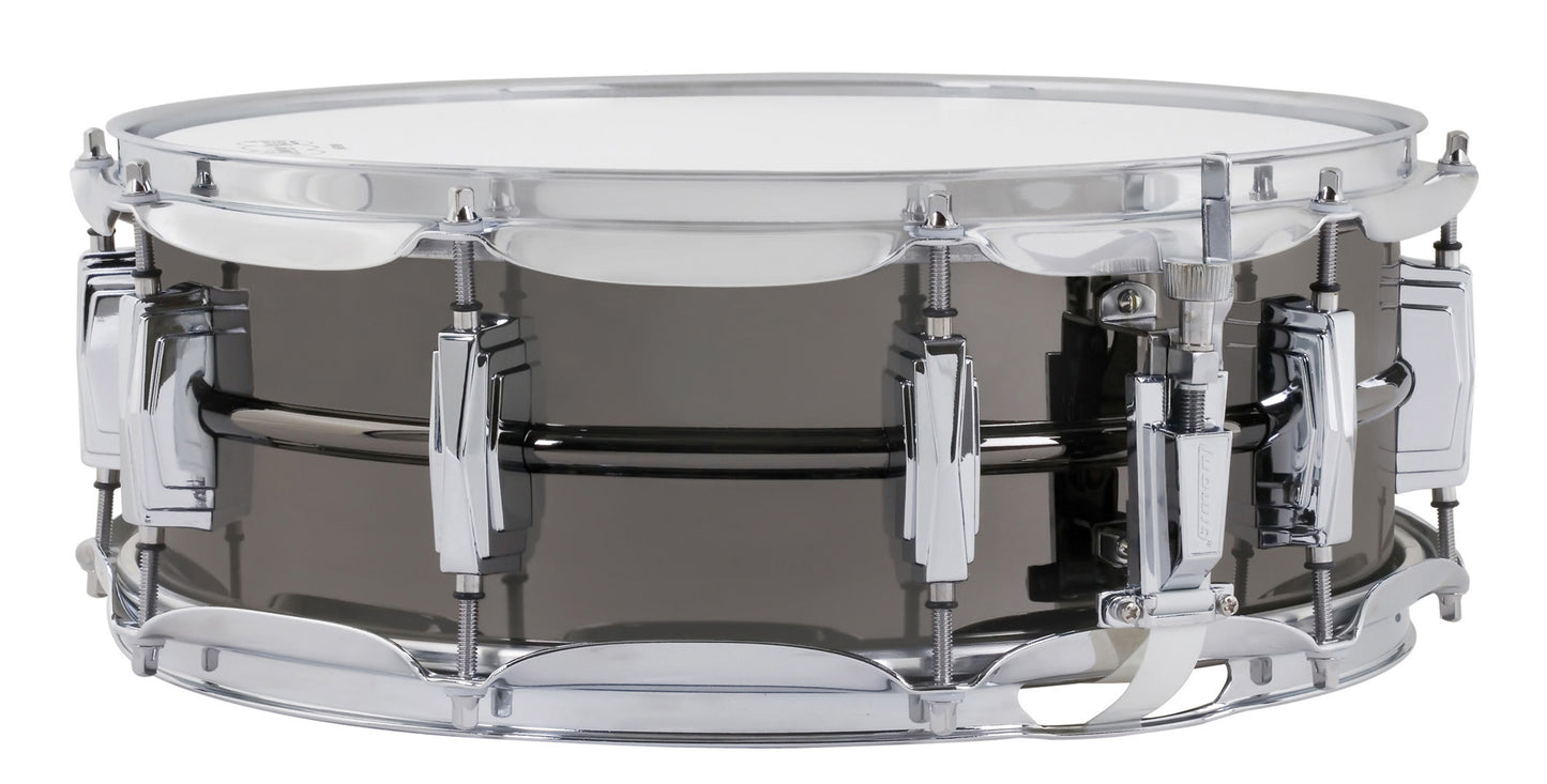 Caisse claire Black Beauty 14 x 5" en laiton, coquilles Imperial, déclencheur P85, accastillage chromé, finition nickel noir