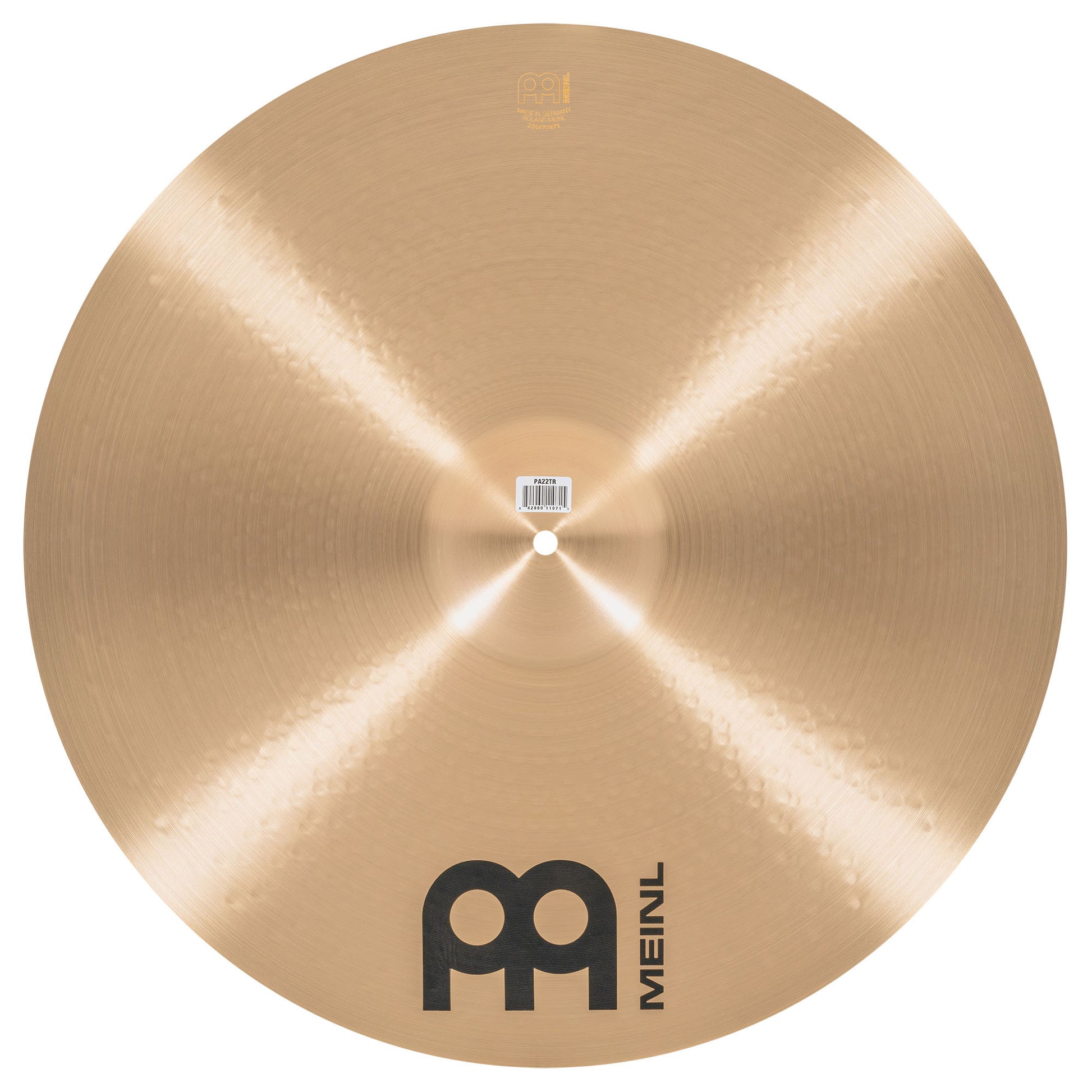 Thin Ride 22" Meinl Pure Alloy fini traditional martelé