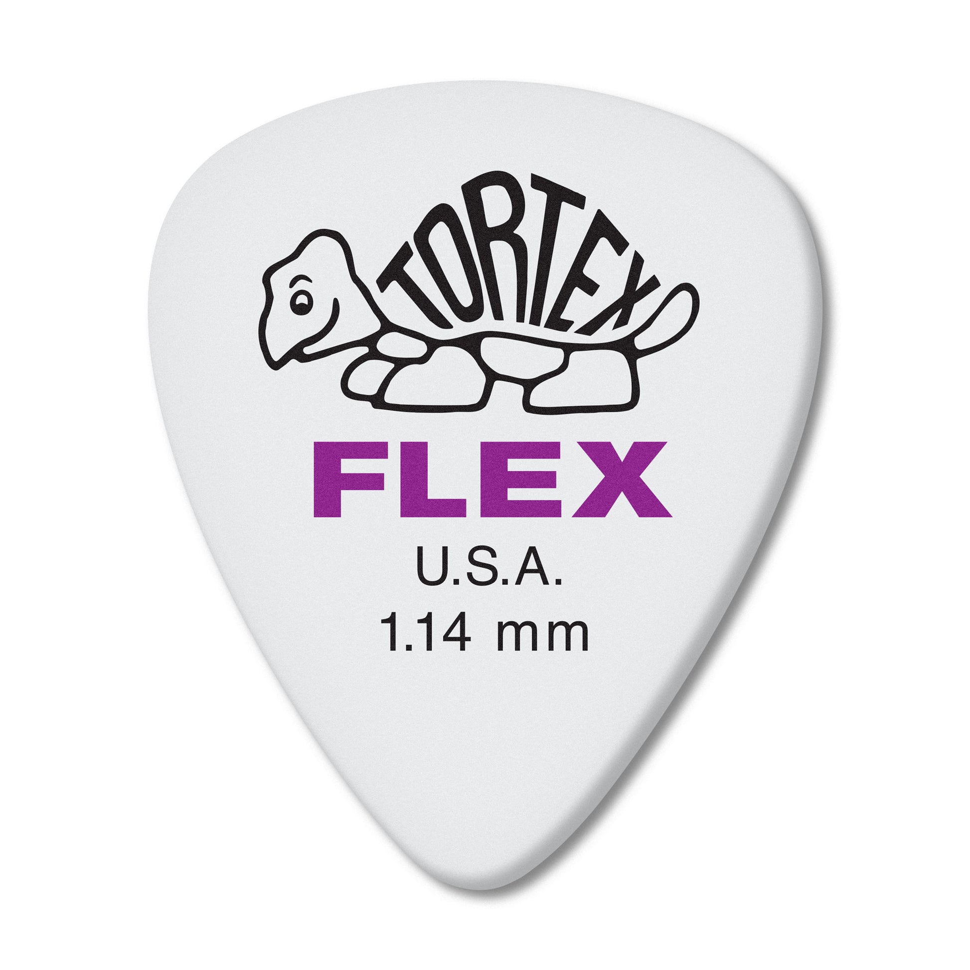 Sachet de 12 médiators TORTEX FLEX STANDARD 114 (blanc, logo violet)
