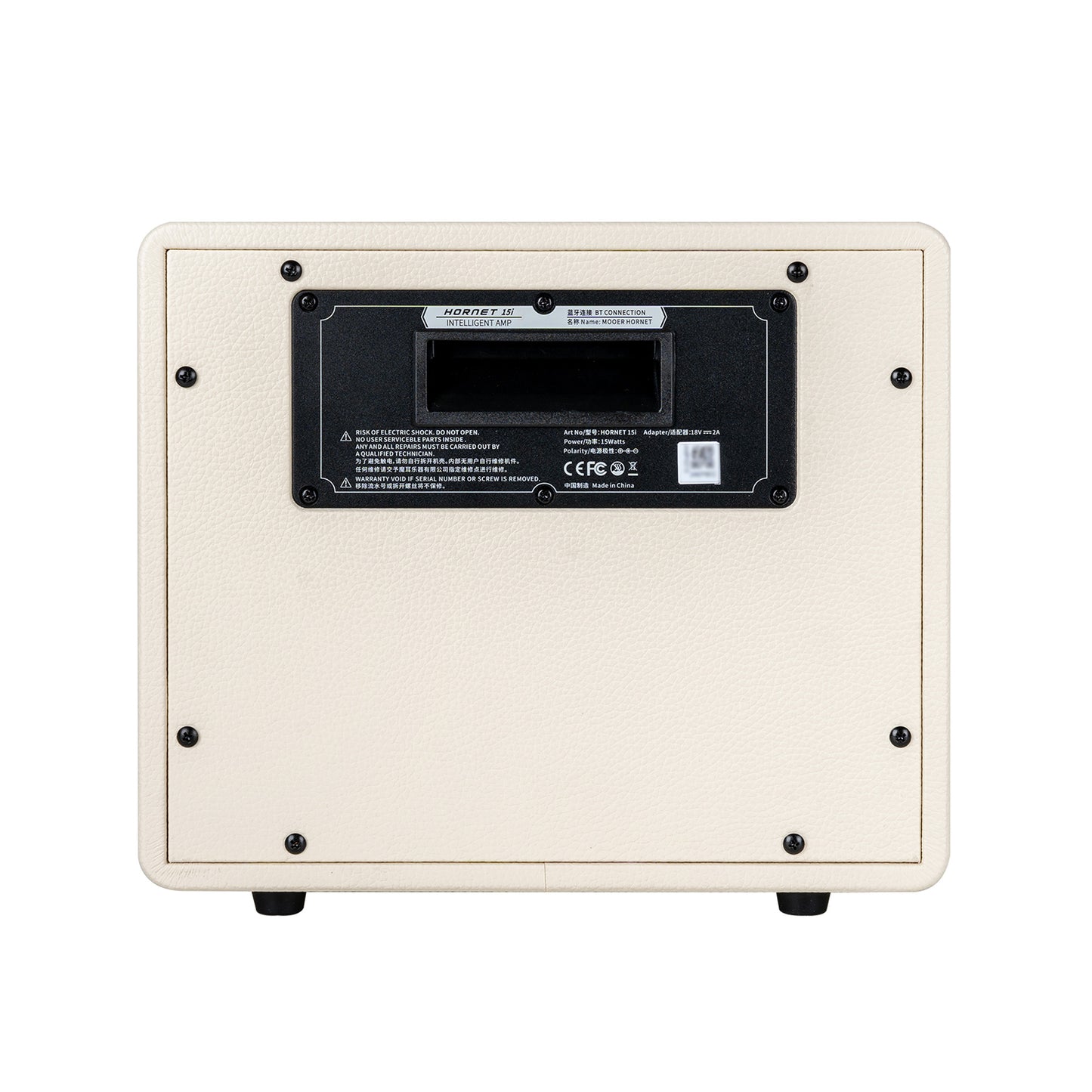 Ampli HORNET 15i, 15W, HP 6.5", 52 modélisations d'amplis, 49 effets, accordeur, looper, Bluetooth, USB-C, alimentation, blanc