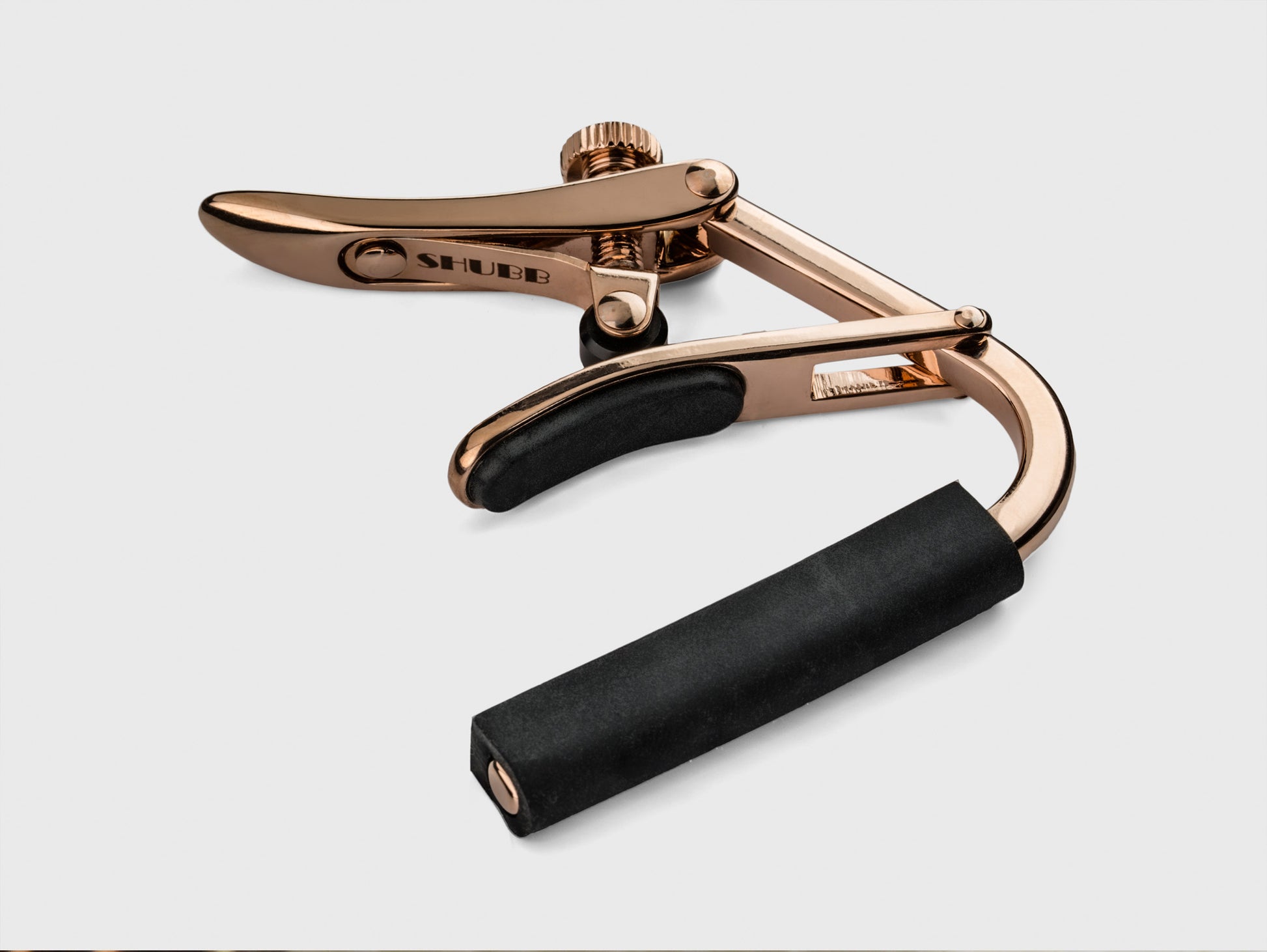 Capo Royale C1G pour guitares cordes acier (acoustiques et électriques), finition titane haute-qualité, doré rose