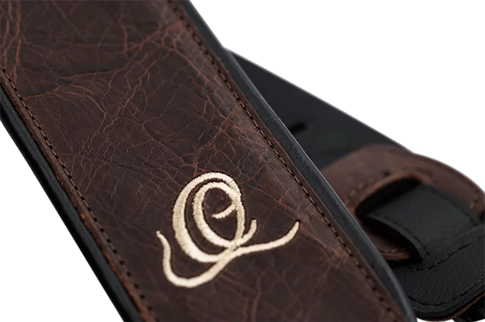 OSCL-4, courroie guitare, série Classic, face cuir, dos PVC (vegan), largeur 7 cm, longueur 145 cm, vintage brown