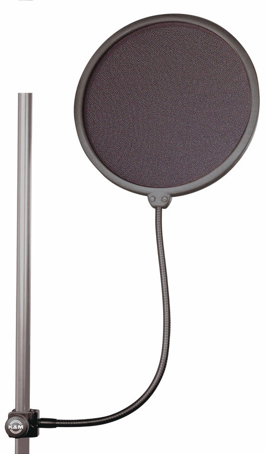 Popkiller, voile nylon noir diamètre 200 mm, noir se fixe par col de cygne (33 cm)