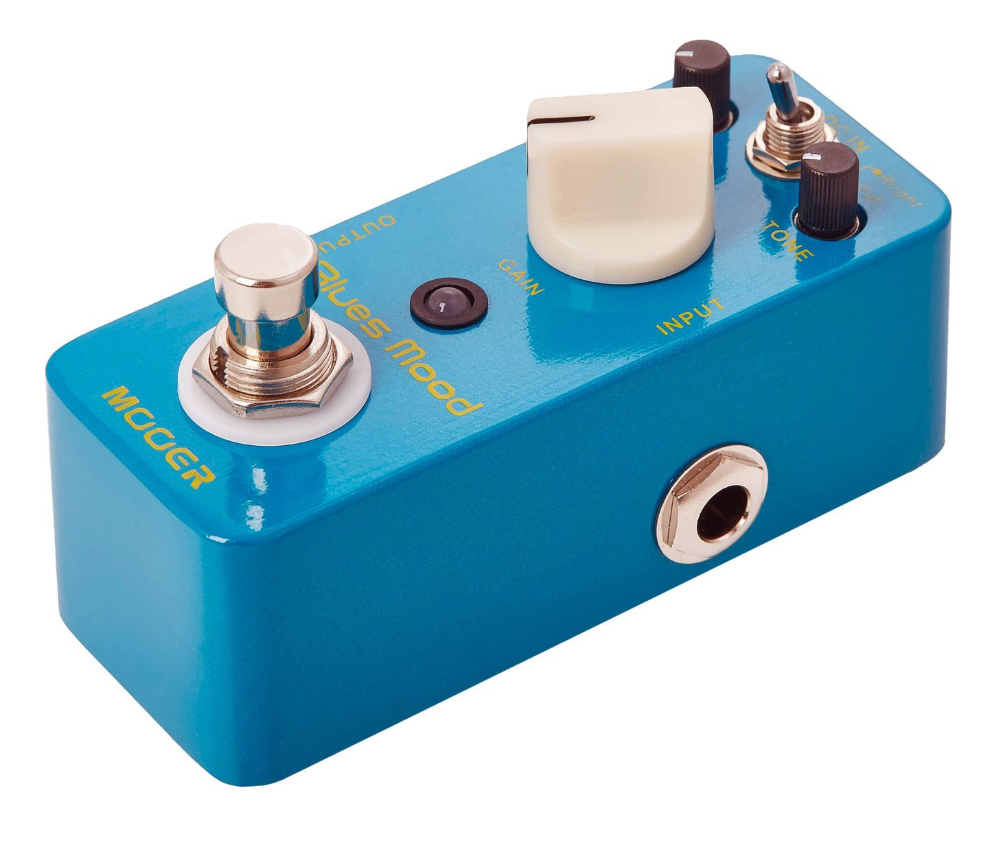 Pédale BLUES MOOD, overdrive blues à large courbe de réponse (également adaptée à la basse), boîtier métal, true bypass, bleu