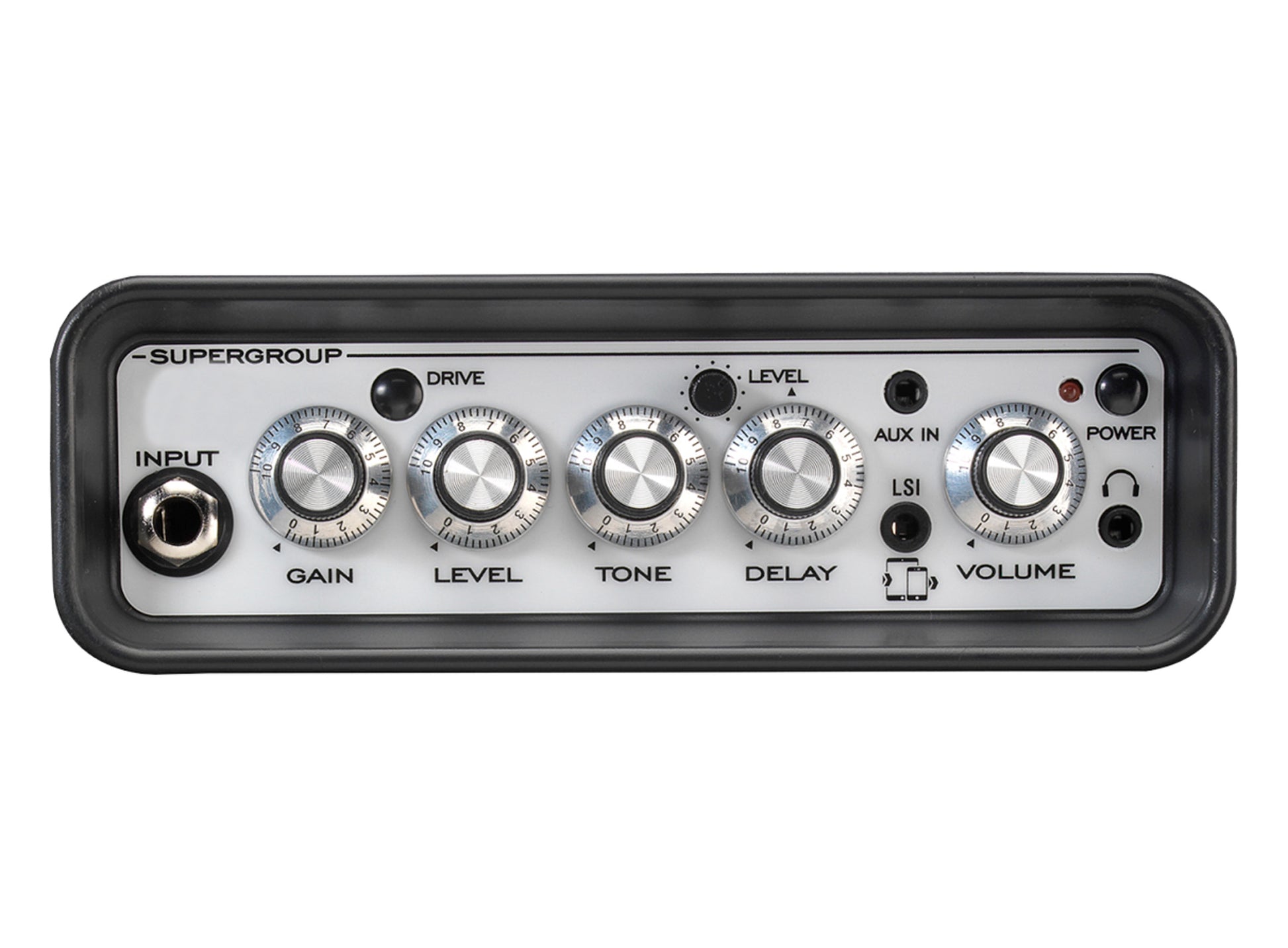 Ampli guitare MINI-STB-SG2 stéréo 2x 3W, look Supergroup, 2x HP 3", 2 canaux, connectique LSI, noir