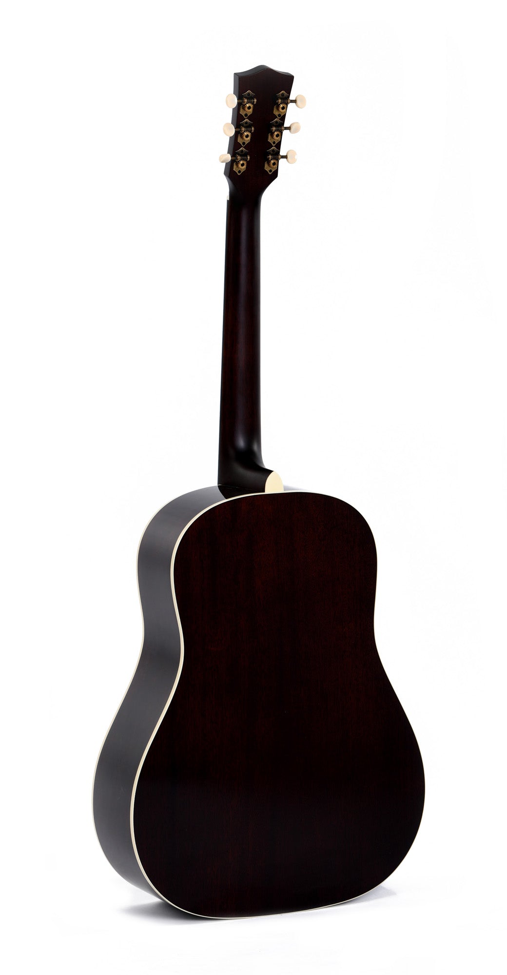 Modèle JM-SG45, Dreadnought Slope Shoulder, table épicéa massif, f/e acajou, EQ Fishman, soft case, sunburst brillant