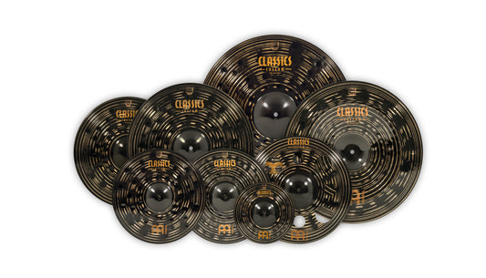 Pack de cymbales étendu Meinl Classics Custom Dark 10"14"16"18"16"18"20" alliage bronze B12 fini dark