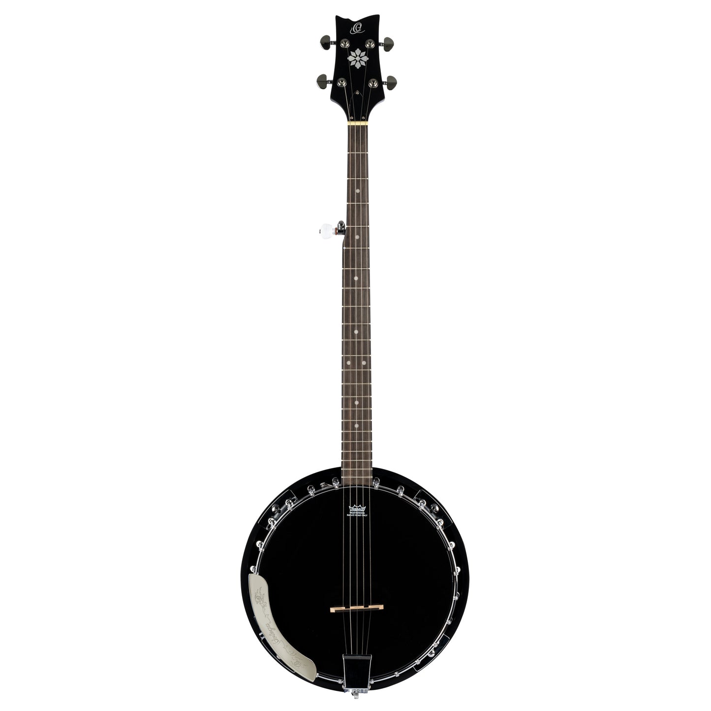 OBJ250, banjo 5 cordes, 24 tirants, cercle acajou, manche acajou, résonateur acajou, housse, noir satiné