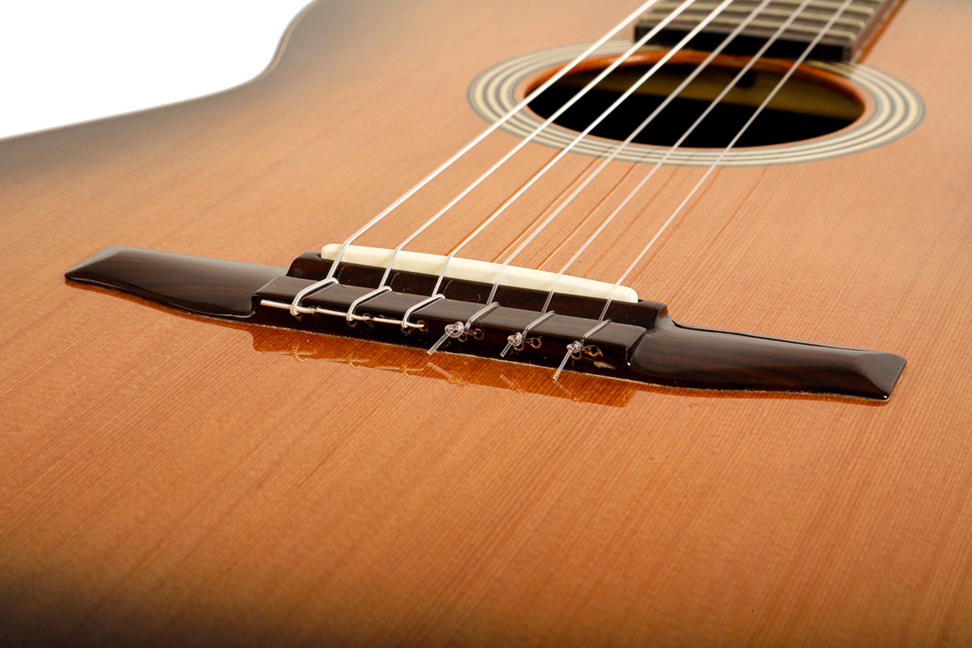 FUSION-CD, table cèdre massif, fond & éclisses sapelly massif, manche acajou, soft case, satiné, table brillante