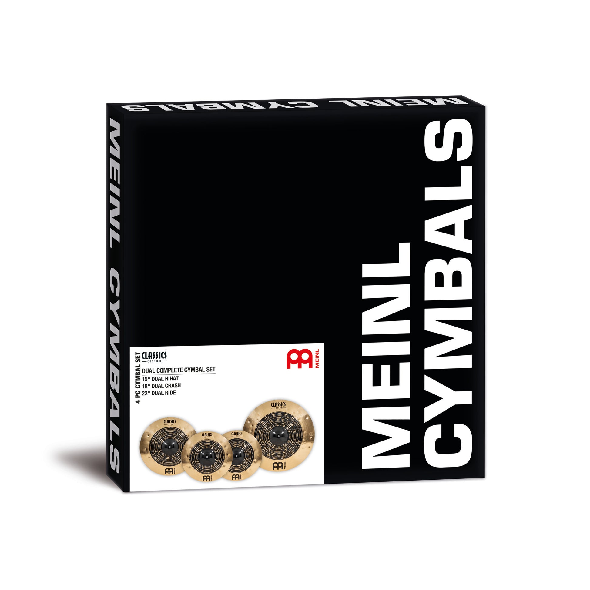 Pack de cymbales complet Meinl Classics Custom Dual 15"18"22" alliage bronze B12 fini dark, brillant