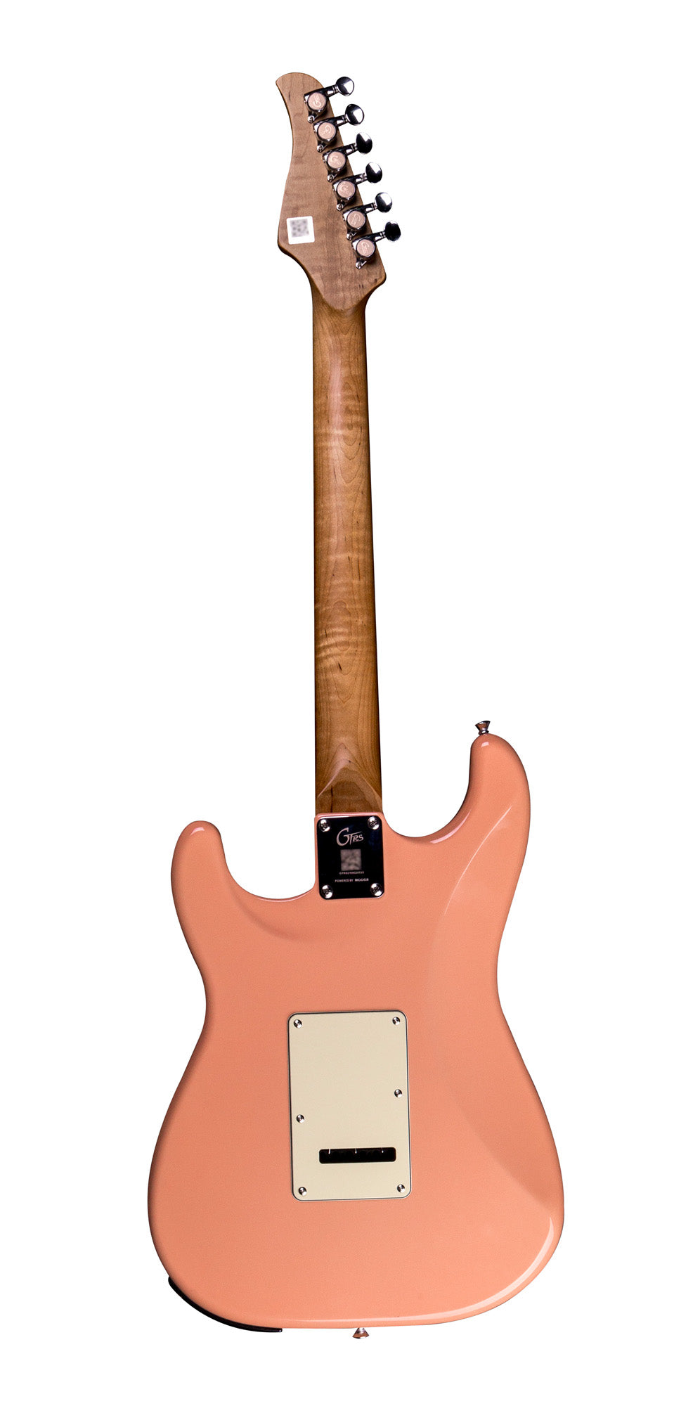 GTRS P801, corps aulne, manche érable flammé torréfié, touche érable, micros et processeur GTRS, flamingo pink