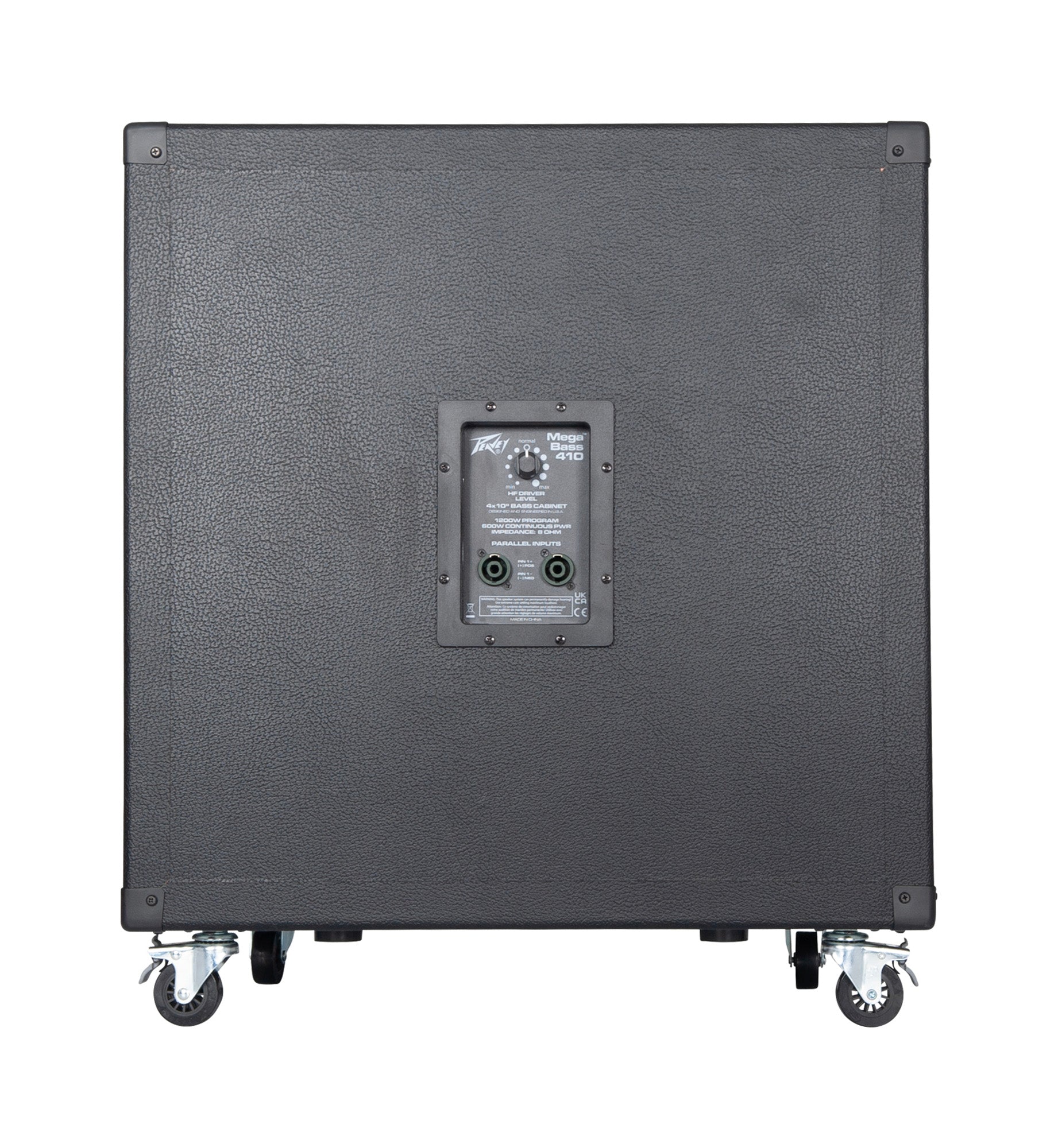 Enceinte basse amplifiée Megabass 410, 600W, HP 4x 10", HP Peavey Custom Design Ceramic, finition noir