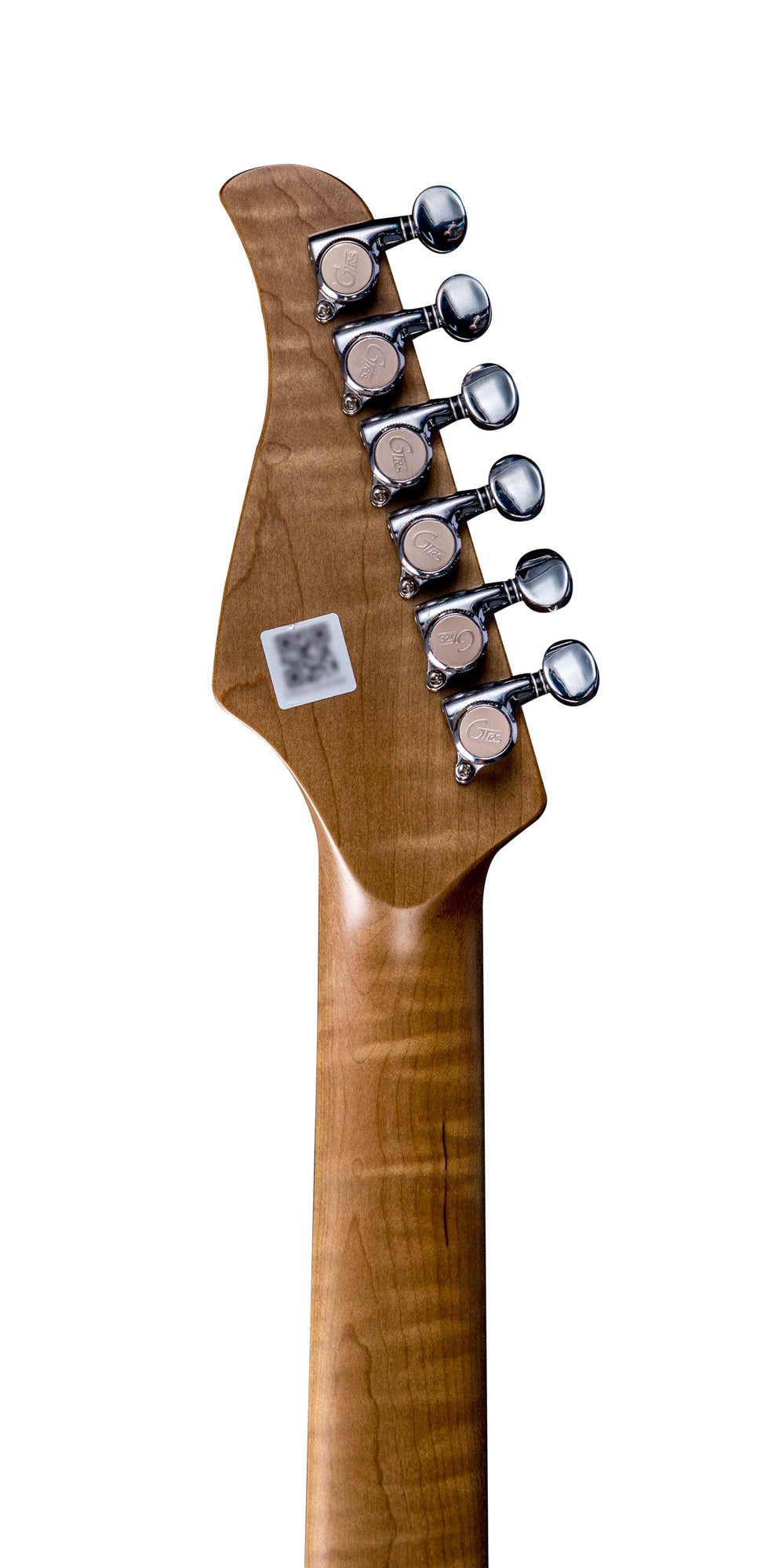 GTRS P800, corps aulne, manche érable flammé torréfié, touche palissandre, micros et processeur GTRS, flamingo pink