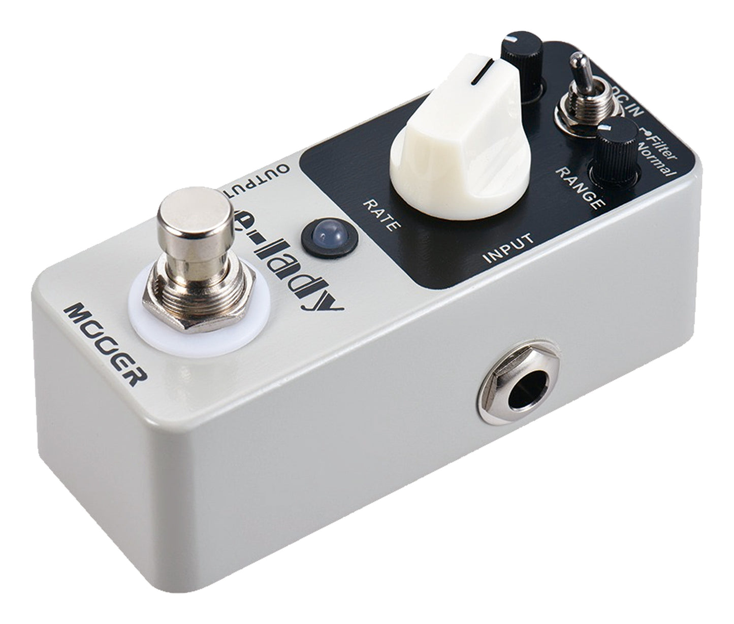 Pédale E-LADY, flanger analogique 2 modes (Normal/Filter), boîtier métal, true bypass, gris