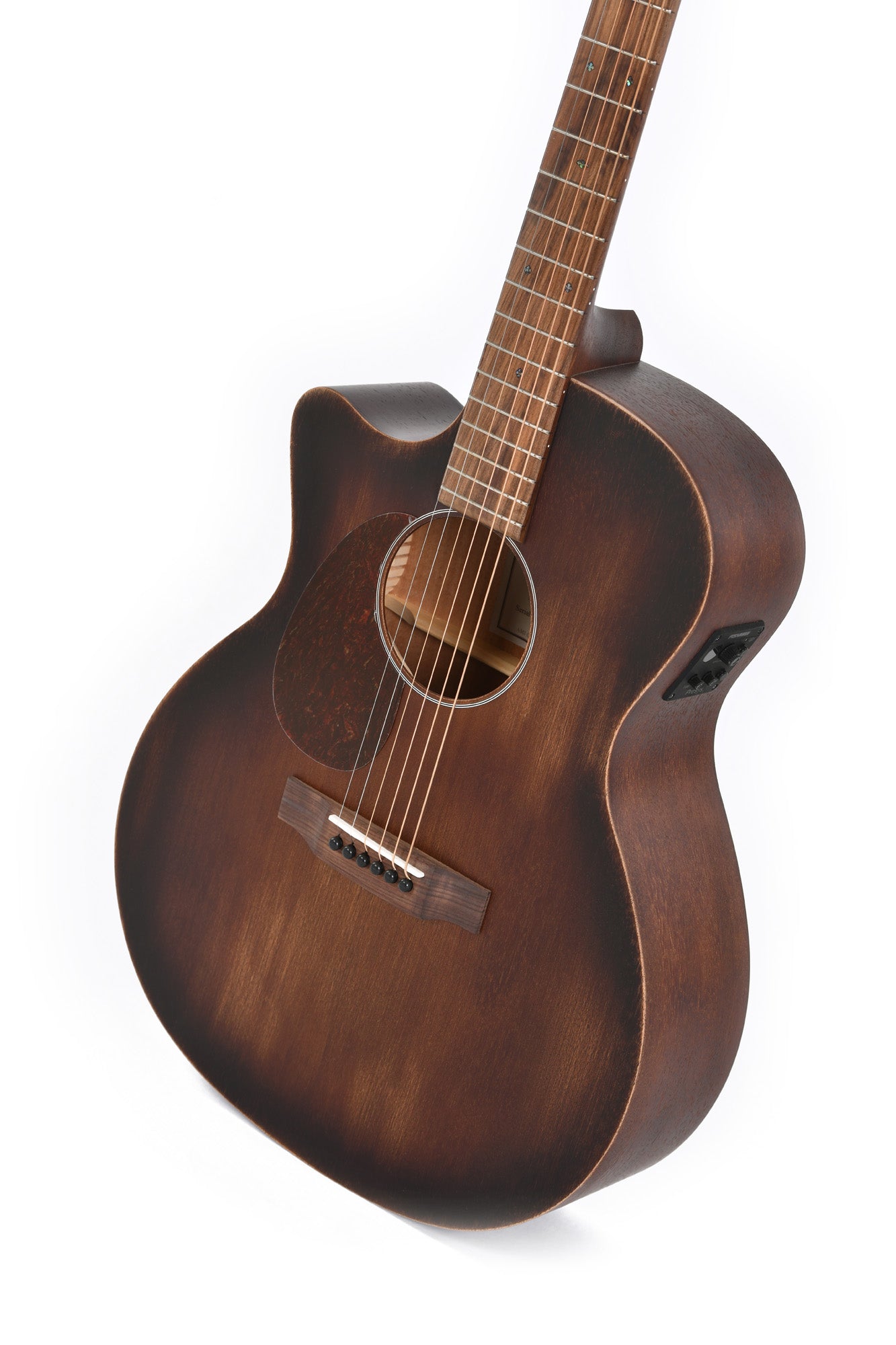 Modèle GMC-15EL-AGED, Dreadnought, table acajou massif, f/e acajou, touche pau ferro, EQ Fishman, naturel"vieilli", gaucher