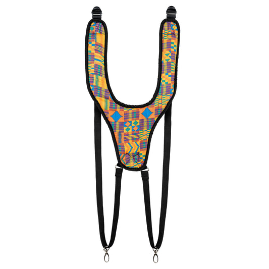 Harnais pro pour djembé, nylon très résistant, longueur ajustable, sangles rembourrées, attache rapide, Kenyan Quilt