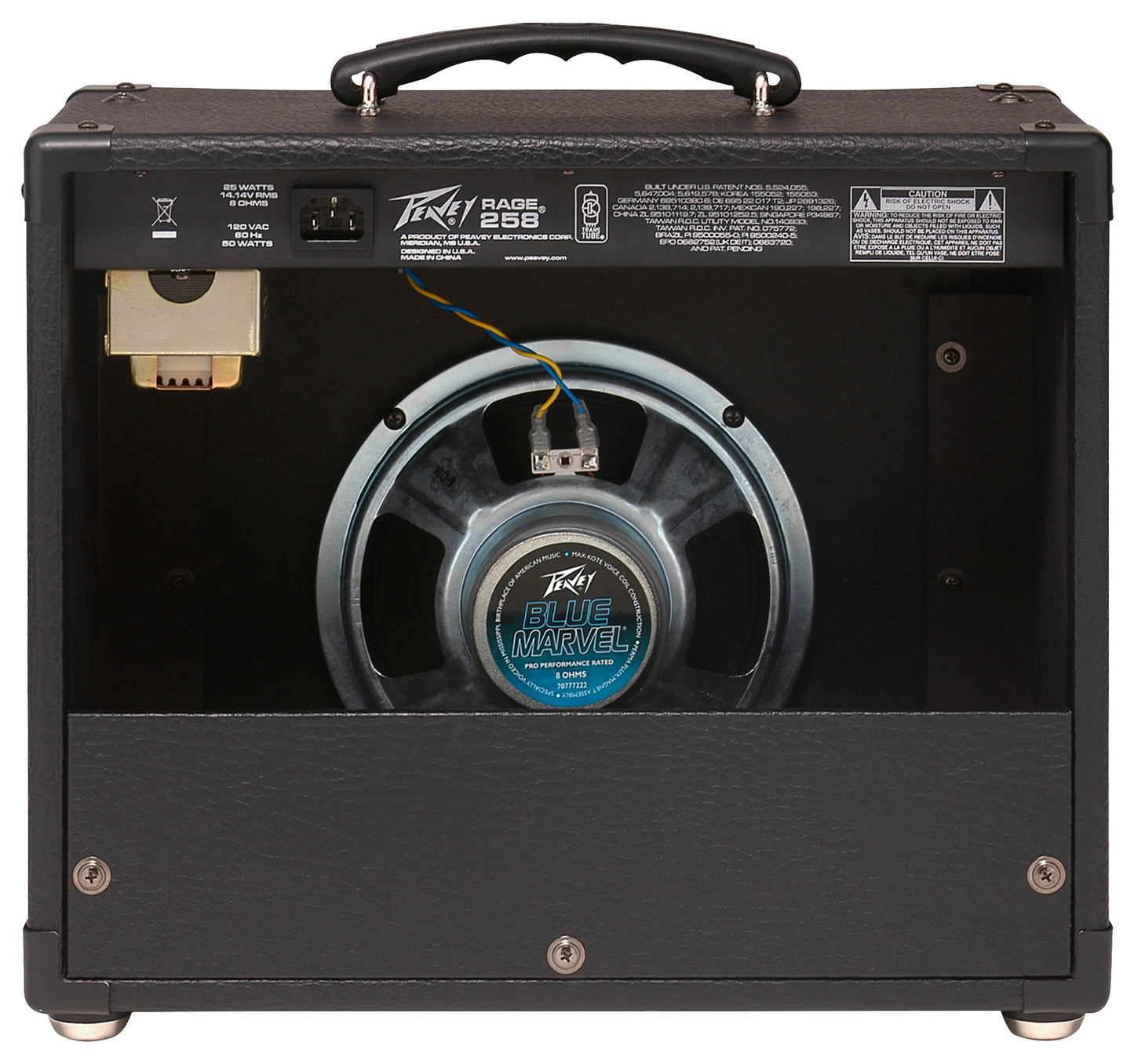 Ampli guitare 25W, HP 1x 8", 2 canaux, EQ 3 bandes, sélecteur Modern/Vintage, entrée auxiliaire, sortie casque, finition noir