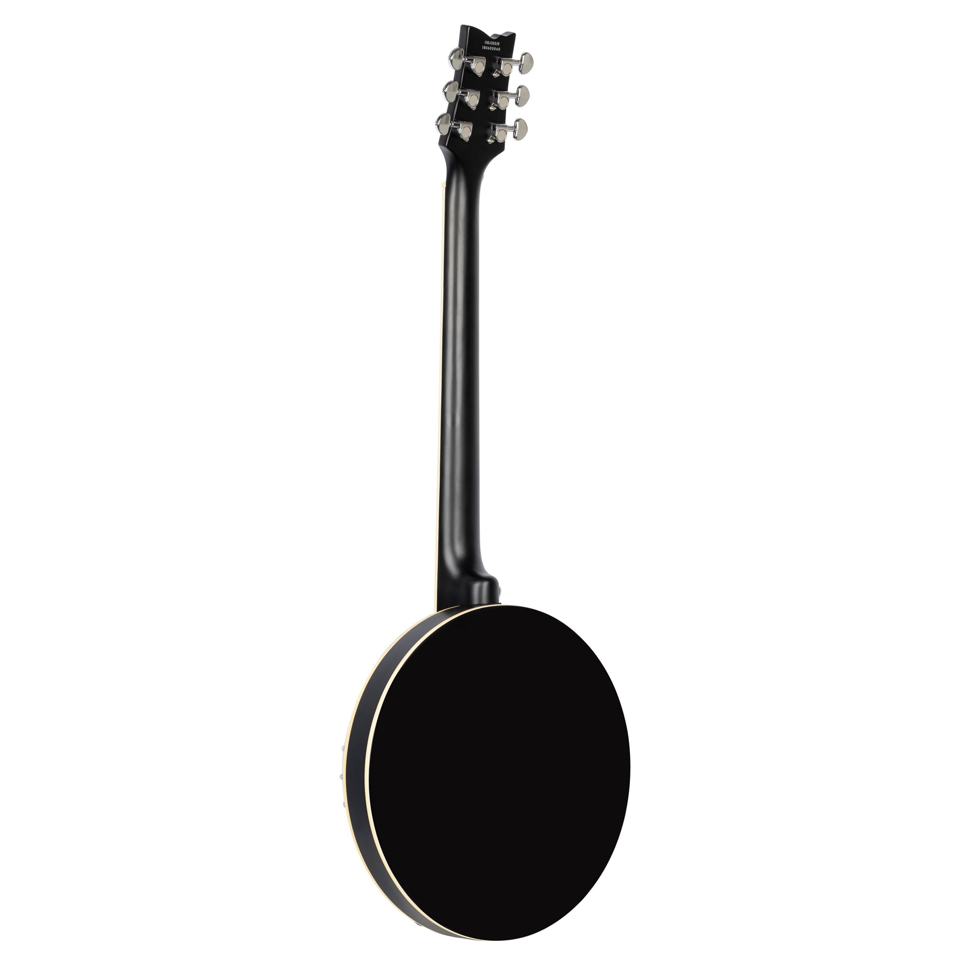 OBJ3506, banjo 6 cordes, 30 tirants, cercle aluminium, manche acajou, résonateur acajou, housse, noir satiné