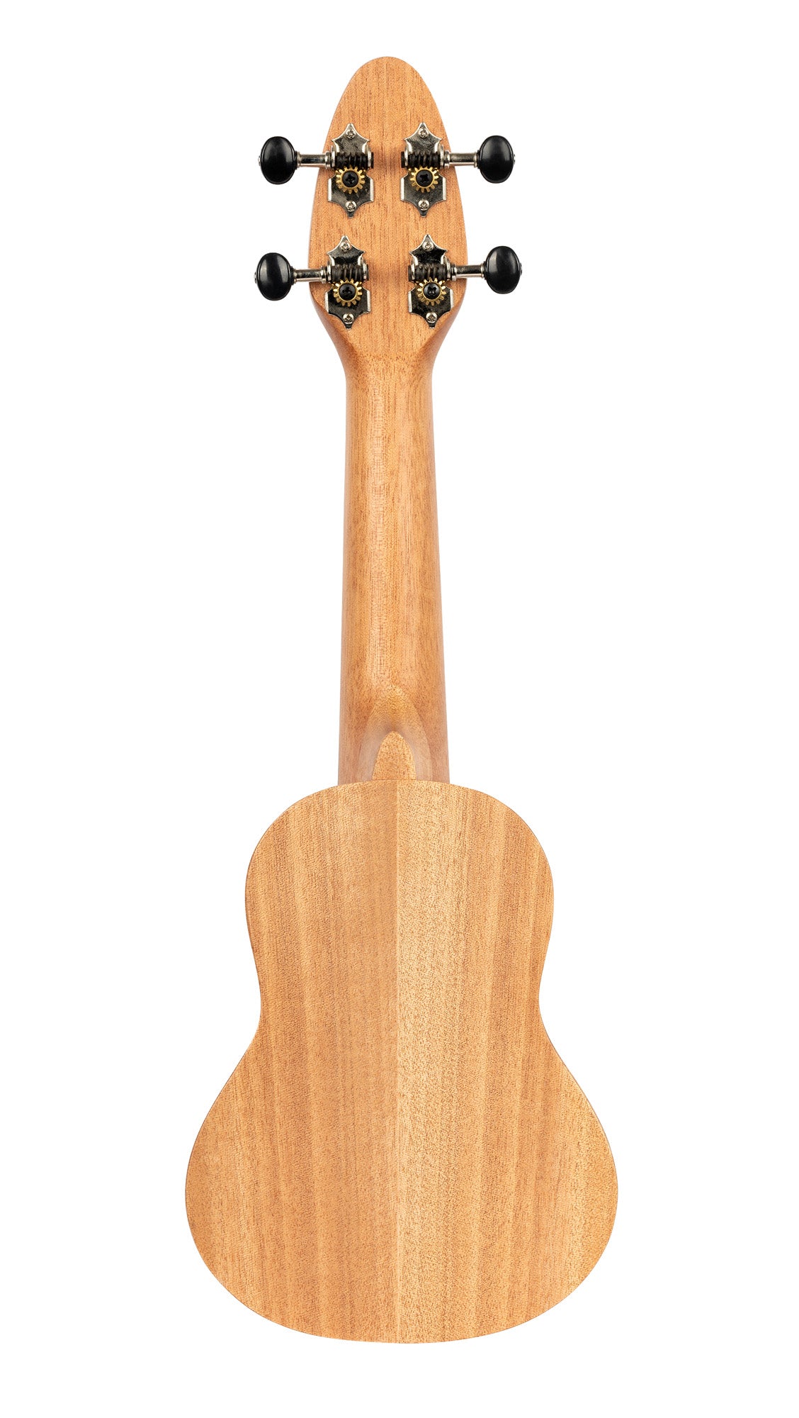 K1-MM, ukulélé Sopranino, table okoumé avec motif tortue, fond & éclisses okoumé, manche okoumé, acajou pores ouverts