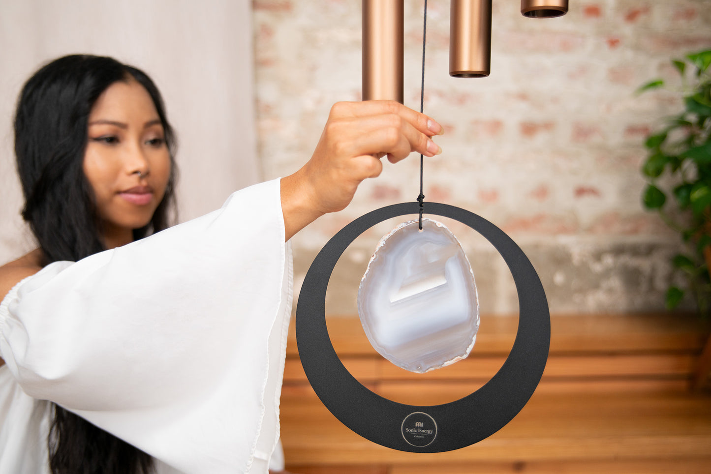 CHIMES SONIC ENERGY AGATE 50", BRONZE