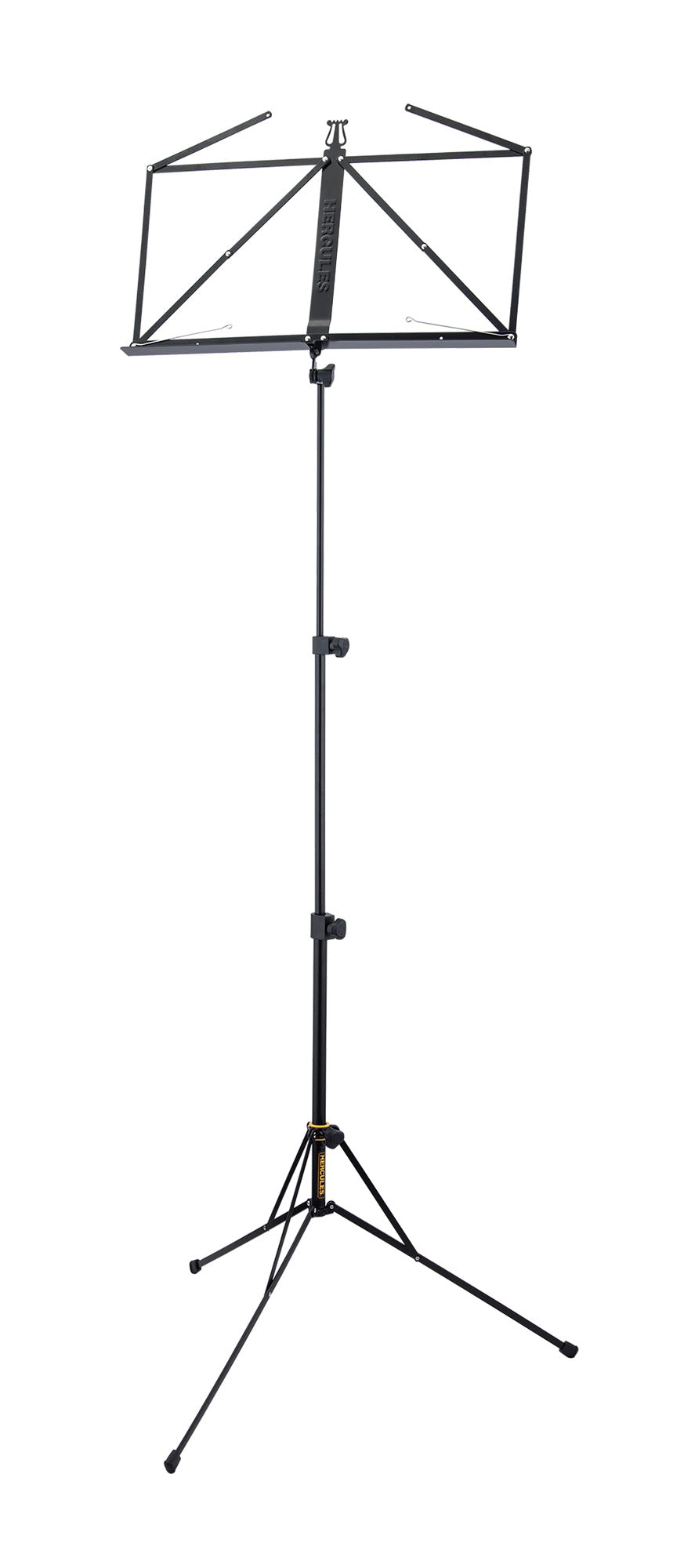 Pupitre pliant, 3 parties, avec housse de transport, plateau: 44 x 29 cm, hauteur: 60 - 120 cm, poids: 1.1 kg, noir et jaune