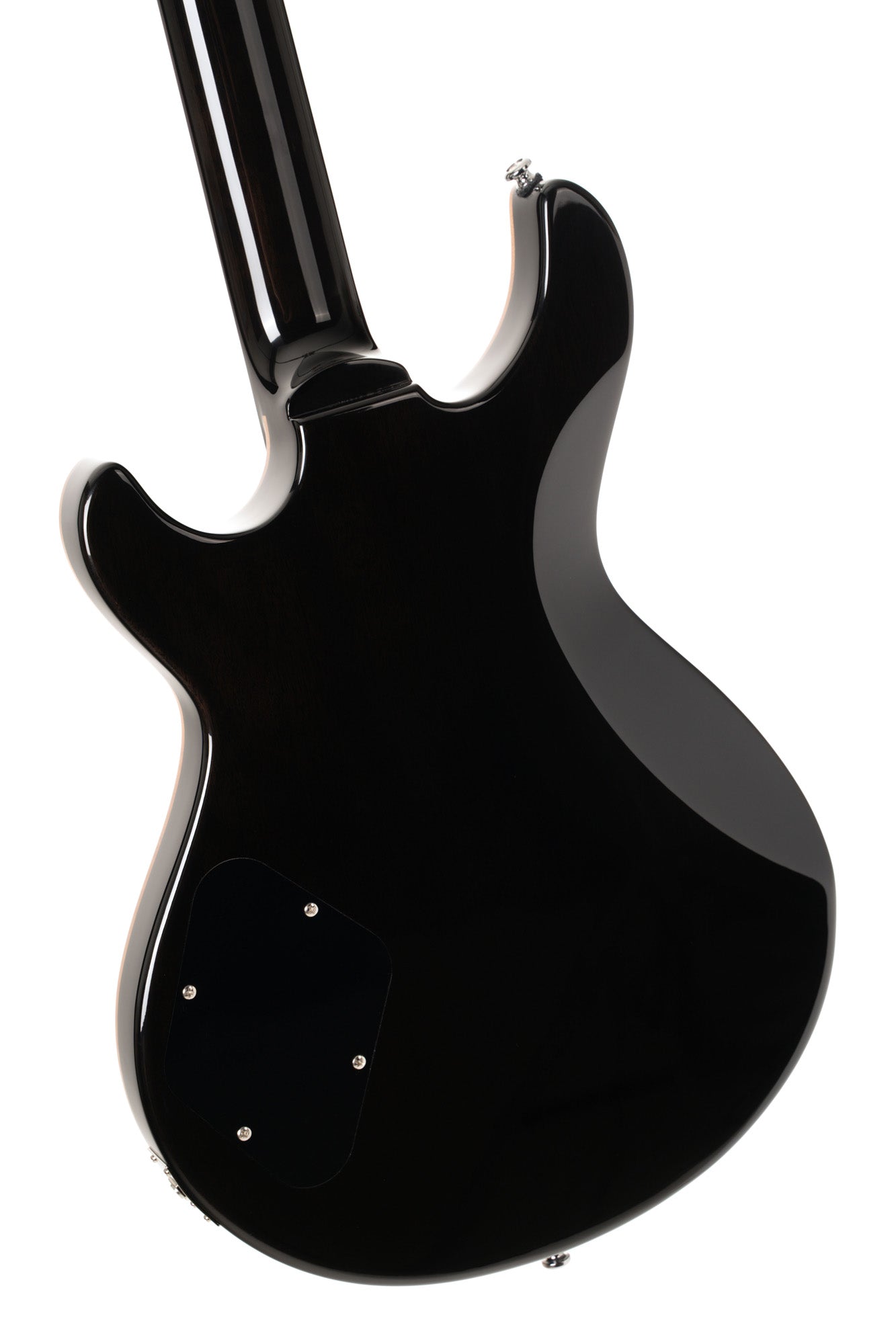 M600, corps acajou, placage érable flammé, manche collé acajou, 2 micros doubles Cort Voiced Tone VTH-59, trans black burst