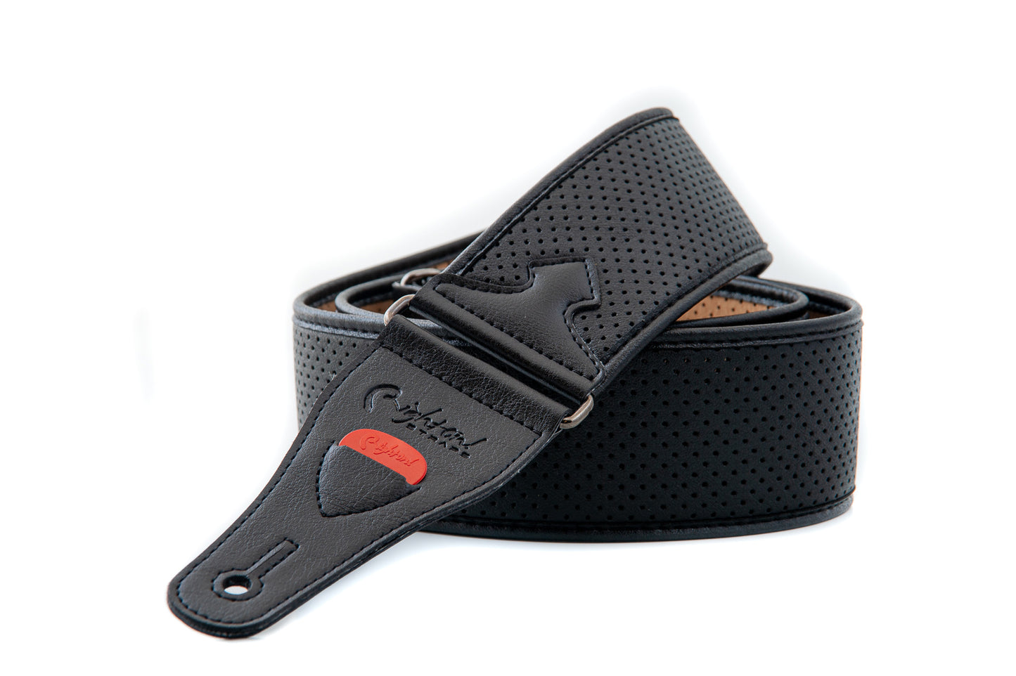 Courroie modèle MONTE-CARLO, matériau synthétique à perforations multiples, largeur 6 cm, longueur 90 à 153 cm, noir