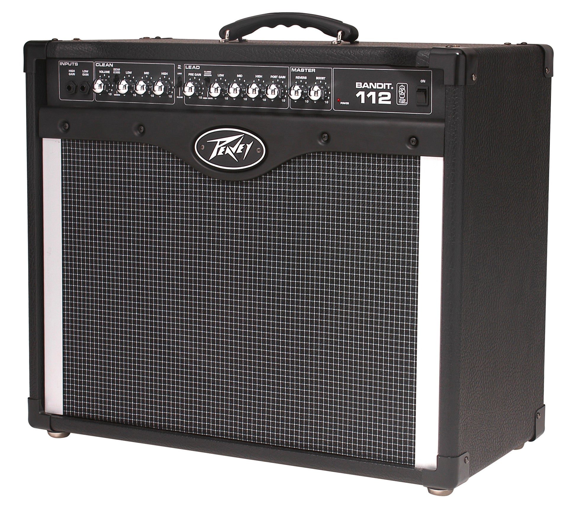 Ampli guitare 100W, HP 1x 12", atténuateur de niveau de sortie, 2 canaux, EQ 3 bandes, Reverb, Boost, sortie DI, finition noir