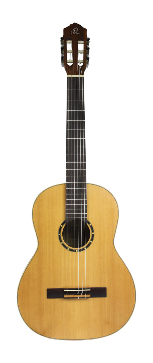 R131L, modèle gaucher, table cèdre rouge massif, fond & éclisses acajou, manche acajou (sillet 48 mm), housse, naturel satiné