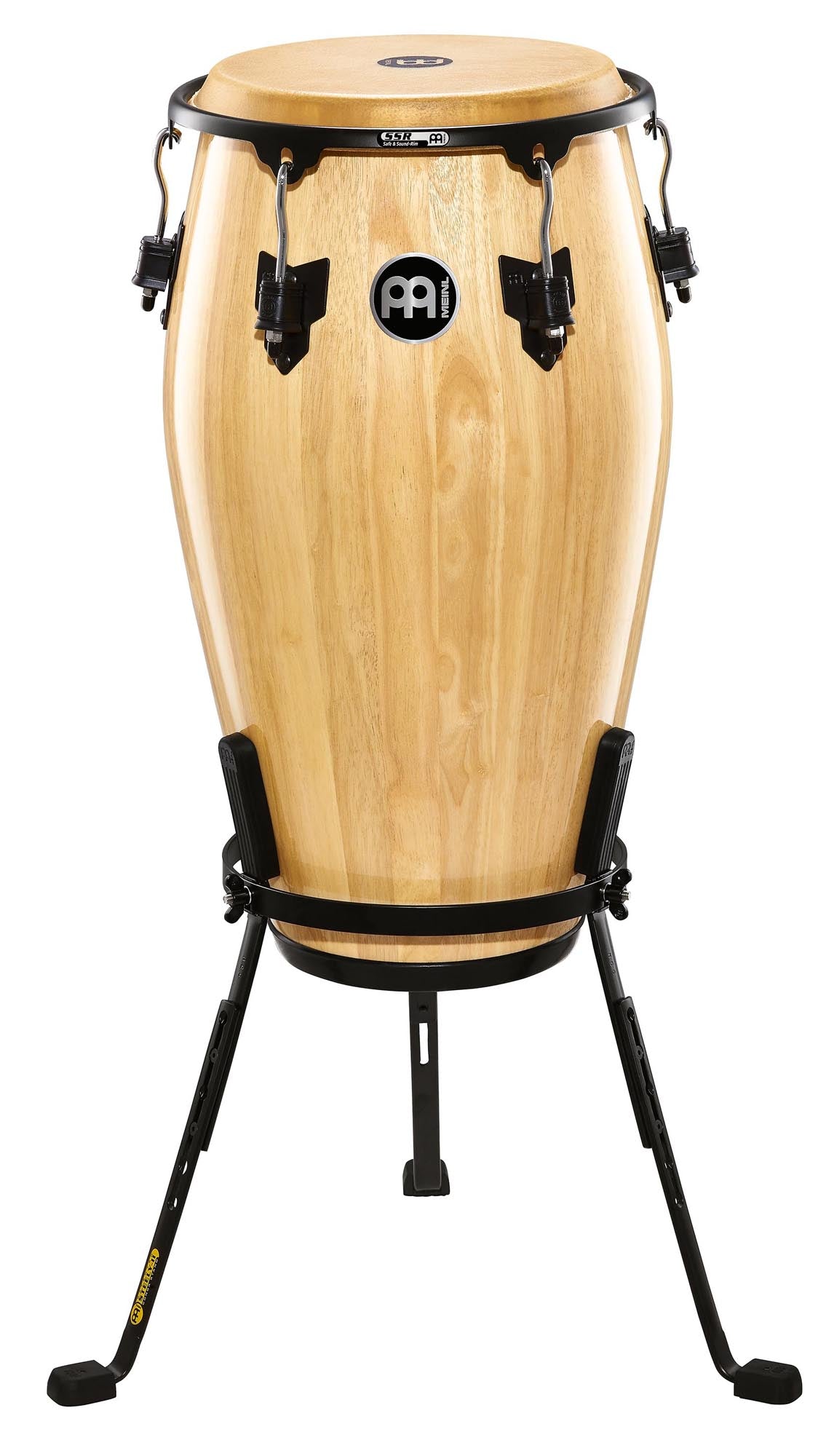 Tumba 12 1/2", hévéa, 76 cm, peau buffle, cercle SSR 2.6mm, accast. noir, support panier Steely 2, Natural brilliant